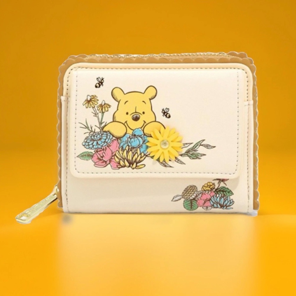 Loungefly Disney Winnie the Pooh Botanical Garden 3D Flower Small Yellow Wallet